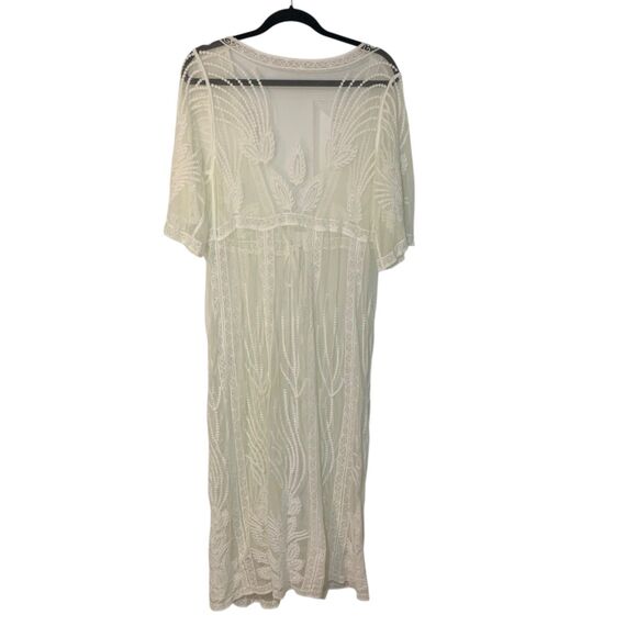 Cupshe womens Boho Y2K Sheer Lace Floral Maxi Cardgan S Fairy Angelcore Tie - Picture 8 of 9